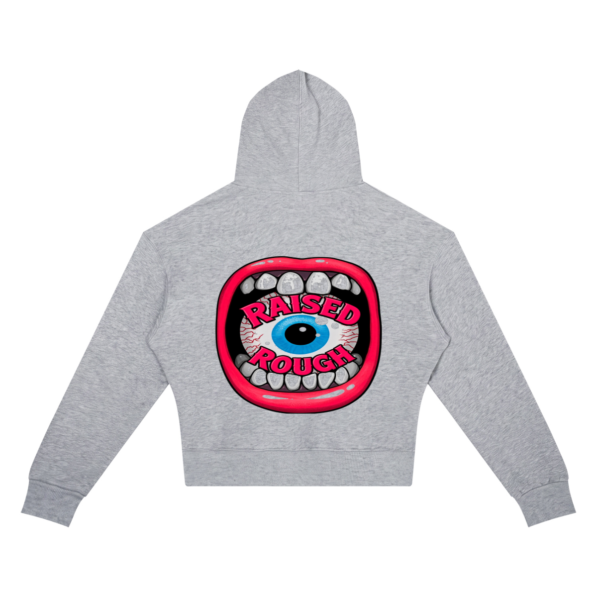 RAISED ROUGH Mouth full Women’s Crop Drop Shoulder Hoodie