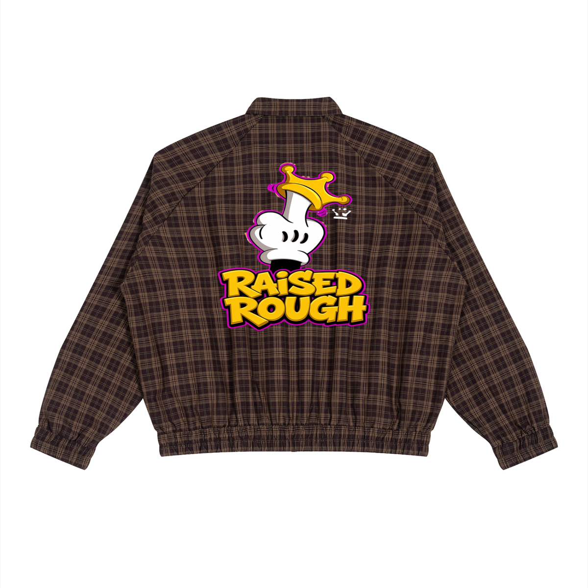 Middle Fingers Up Plaid Full-Zip Track Jacket