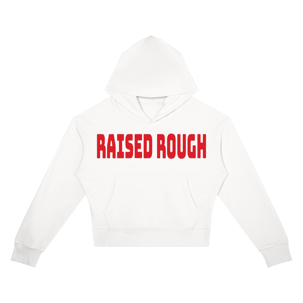 RAISED ROUGH Mouth full Women’s Crop Drop Shoulder Hoodie