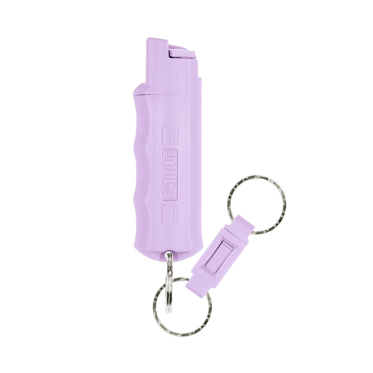 Sabre Pepper Spray with Quick Release Keychain for Self Defense – Maximum Police Strength OC Spray with UV Marking Dye, Twist Lock Safety, Finger Grip, 10‑Second Spray, 14‑ft Range, Made in USA