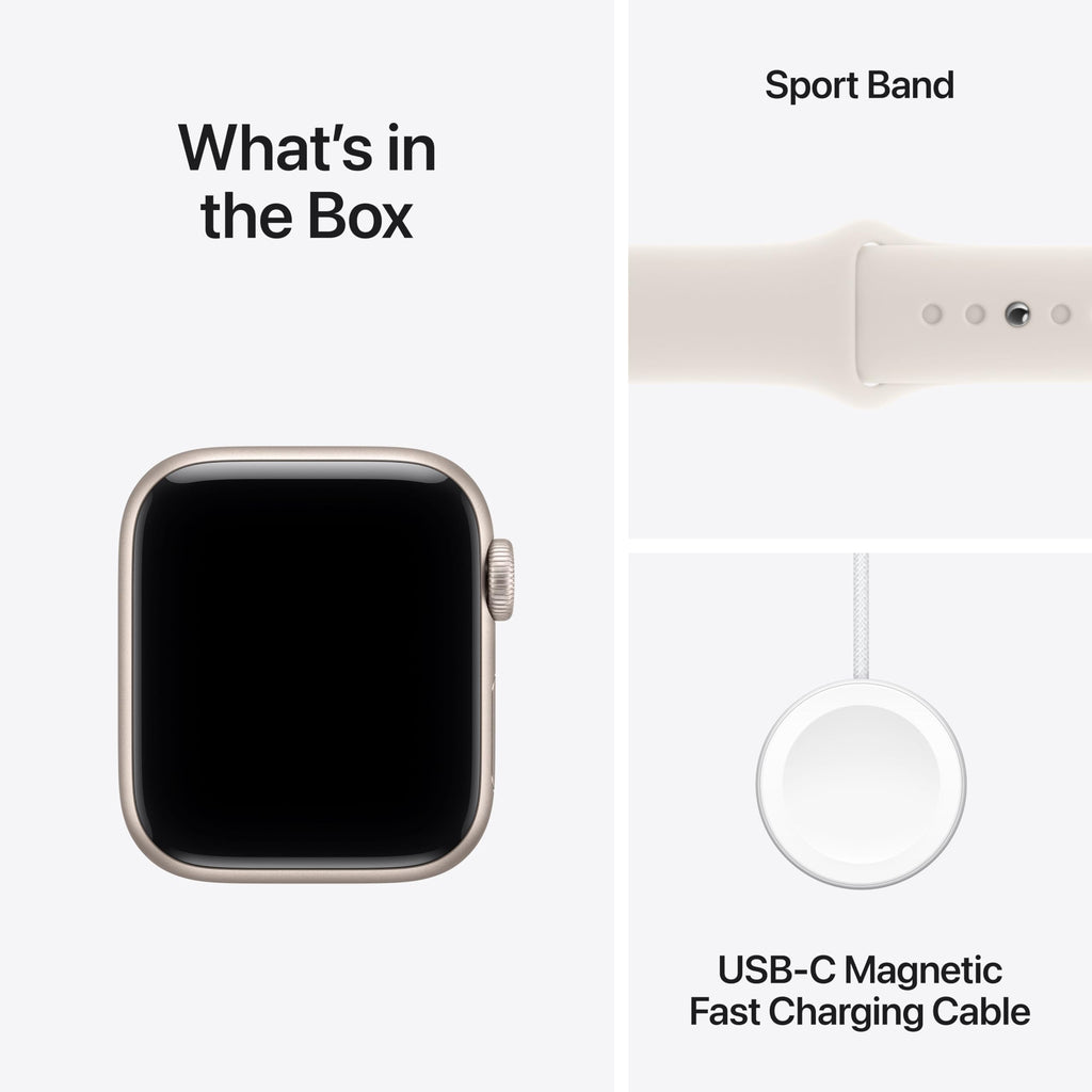 Apple Watch SE 3 [GPS 40mm] Smartwatch with Starlight Aluminum Case with Starlight Sport Band - S/M. Fitness and Sleep Trackers, Heart Rate Monitor, Always-On Display, Water Resistant