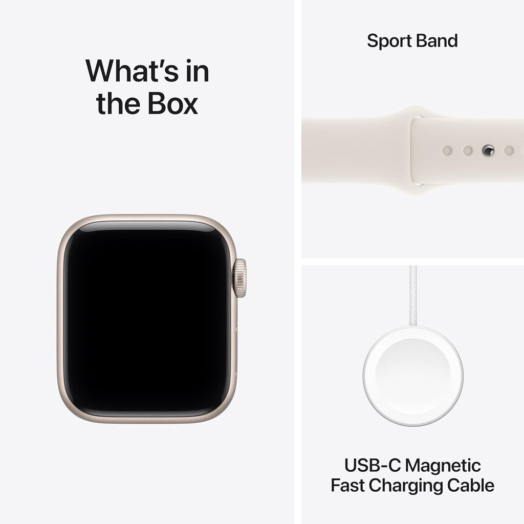 Apple Watch SE 3 [GPS 40mm] Smartwatch with Starlight Aluminum Case with Starlight Sport Band - S/M. Fitness and Sleep Trackers, Heart Rate Monitor, Always-On Display, Water Resistant