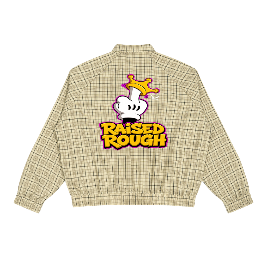 Middle Fingers Up Plaid Full-Zip Track Jacket