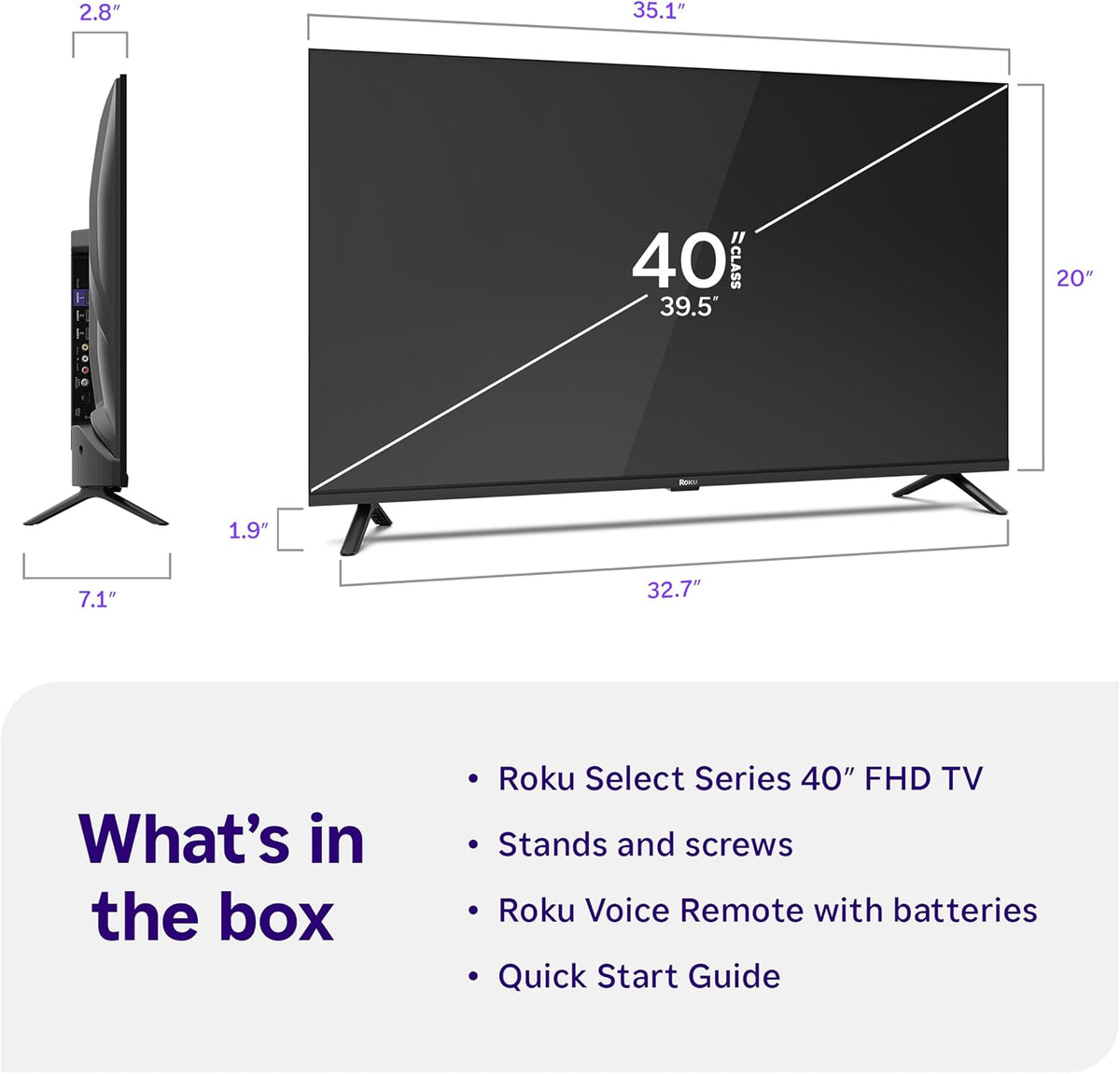 Roku 40-Inch Select Series Smart TV 2026-1080p Full HD TV - RokuTV