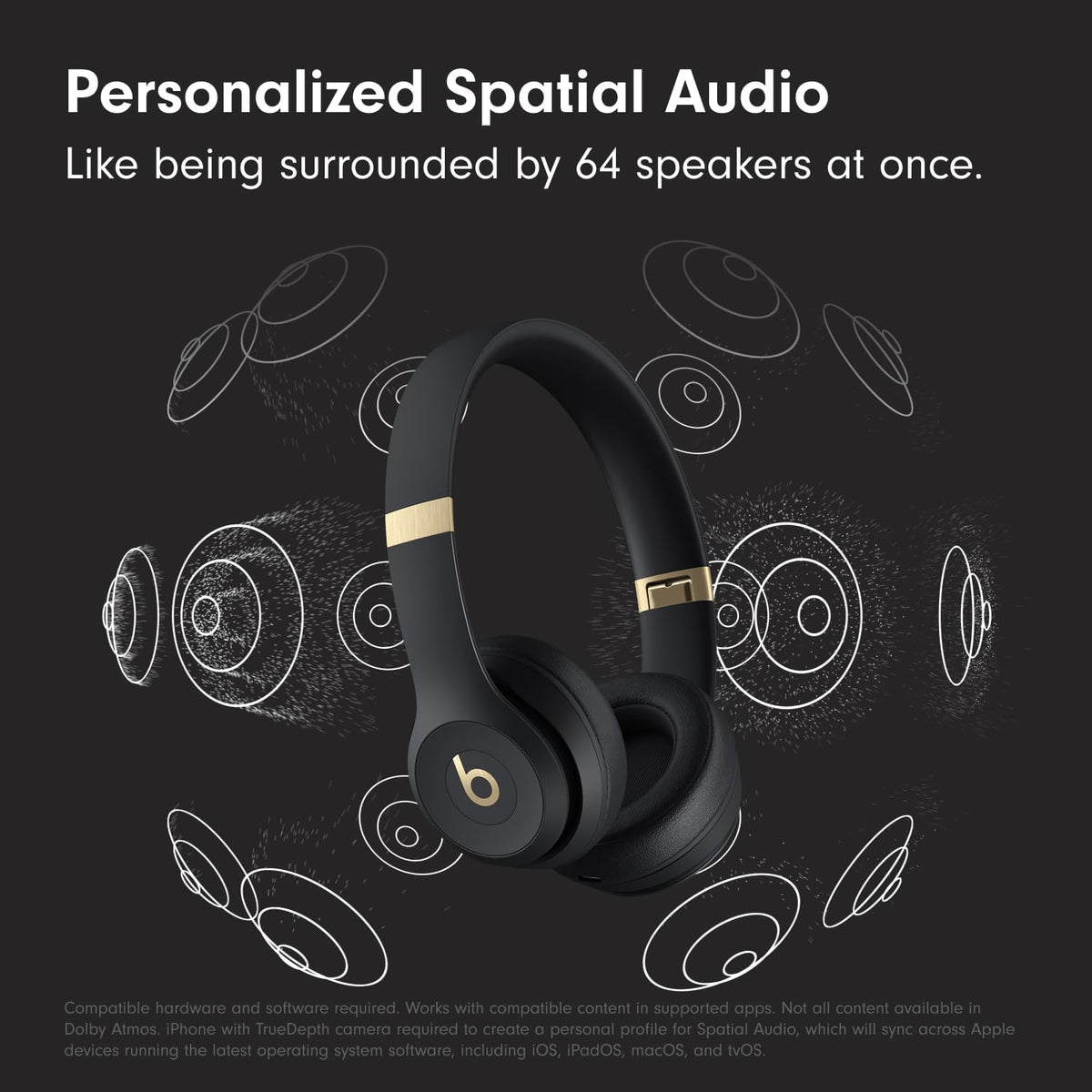 Beats Solo 4 - Wireless On-Ear Bluetooth Headphones, Up to 50-Hour Battery Life, Ultra-Lightweight Comfort, Powerful and Balanced Sound, Apple & Android Compatible - Matte Black
