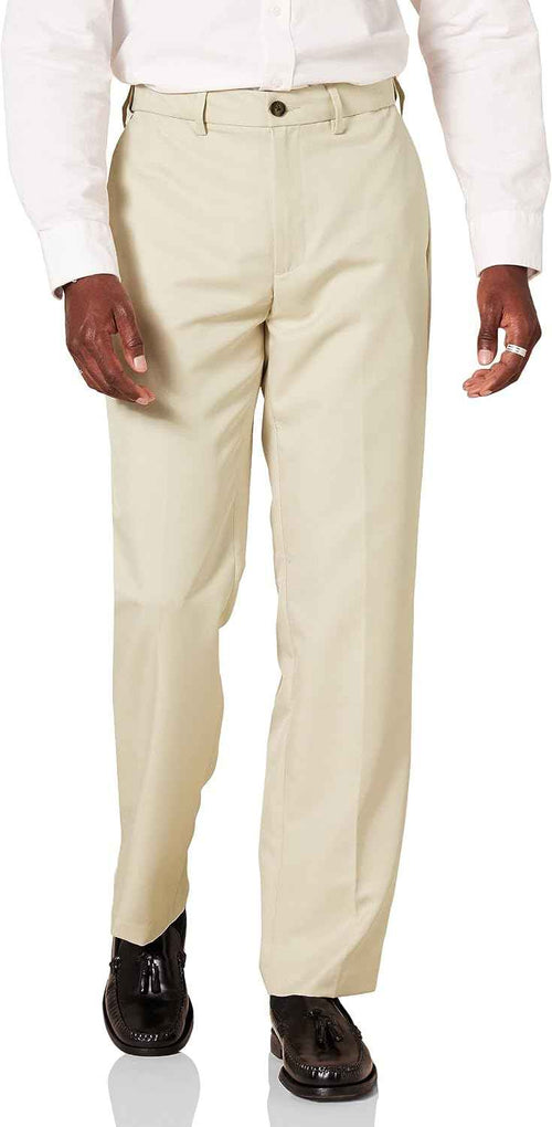 Amazon Essentials Men's Classic-Fit Expandable-Waist Flat-Front Dress Pants