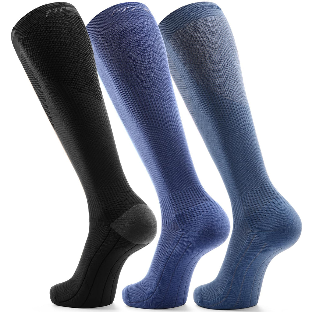 FITRELL 3 Pairs Compression Socks for Women and Men 20-30mmHg-Circulation Support Socks