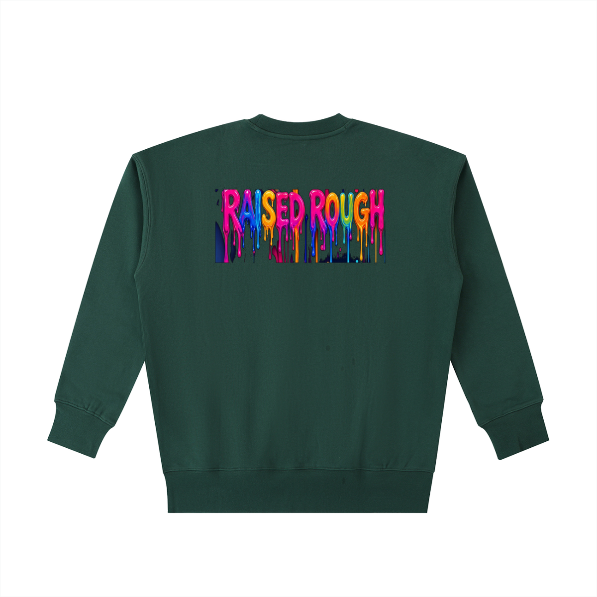 RAISED ROUGH Psychedelic Drip Essential Heavyweight Cotton Sweatshirt