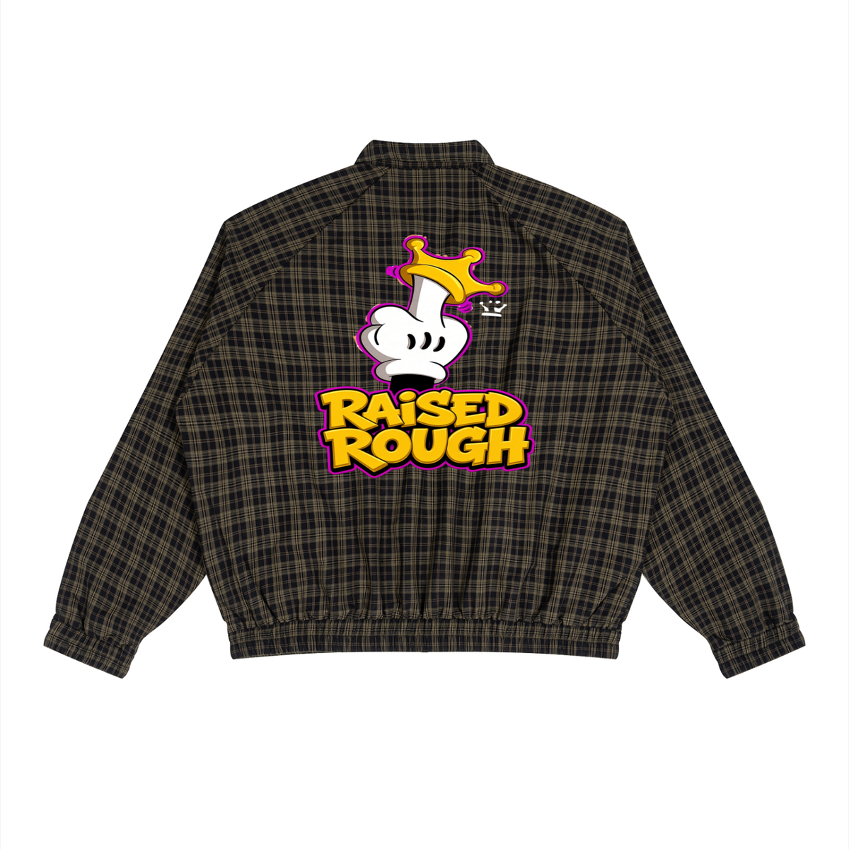 Middle Fingers Up Plaid Full-Zip Track Jacket