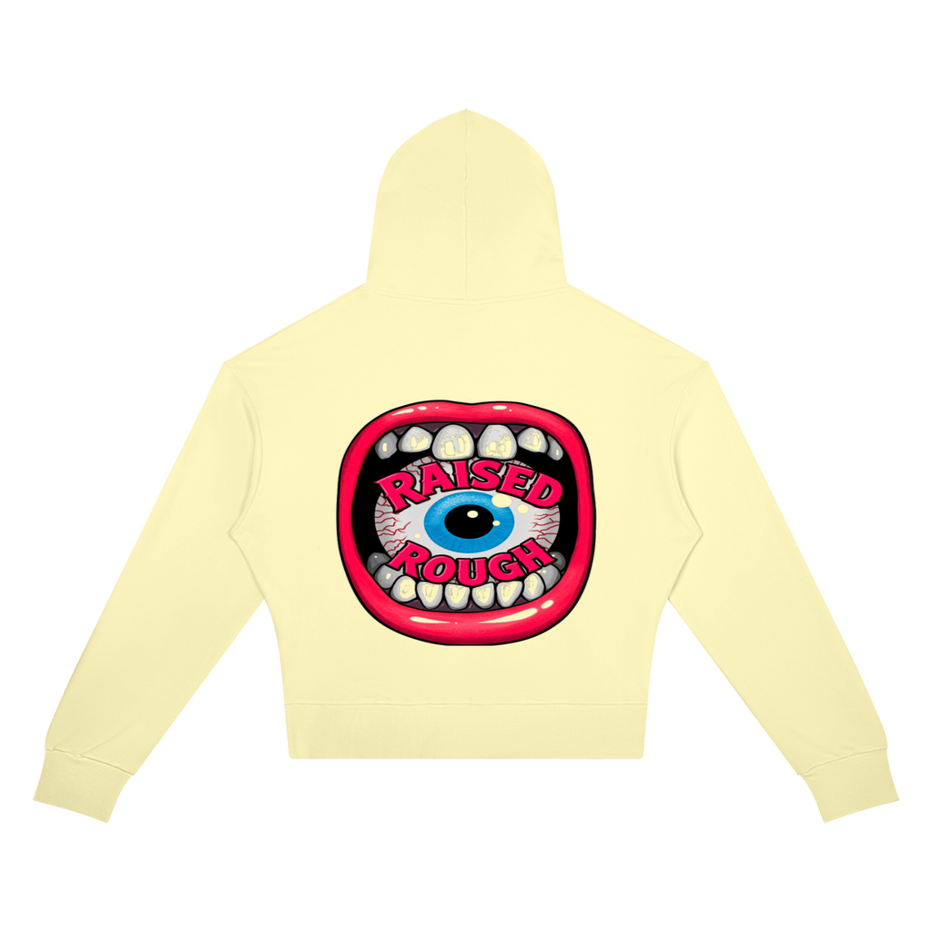 RAISED ROUGH Mouth full Women’s Crop Drop Shoulder Hoodie