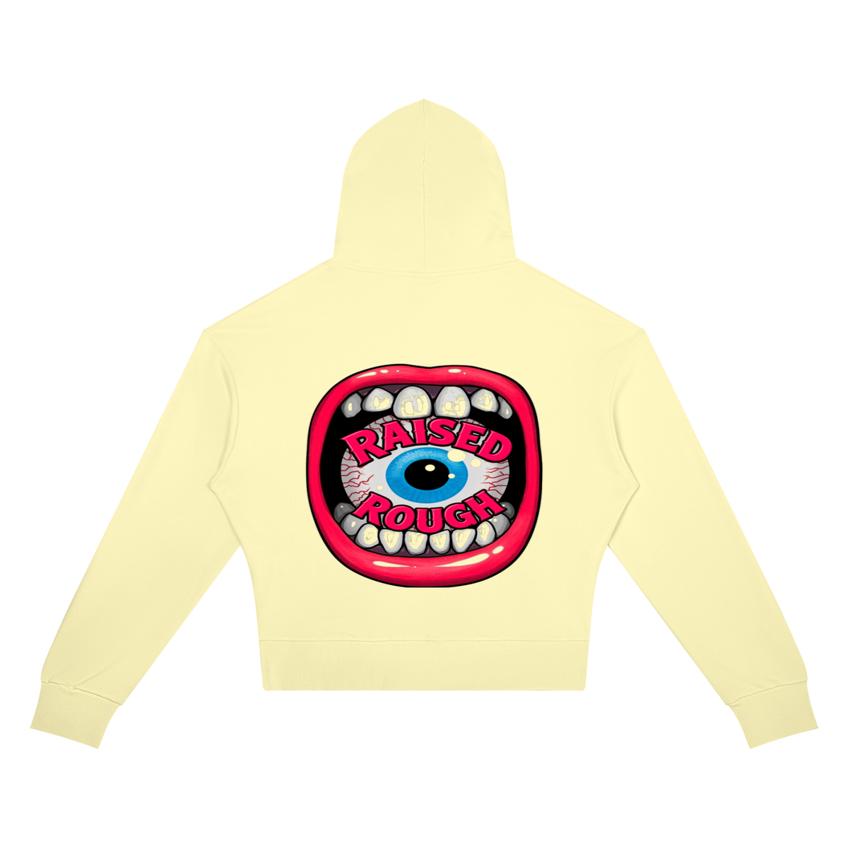 RAISED ROUGH Mouth full Women’s Crop Drop Shoulder Hoodie