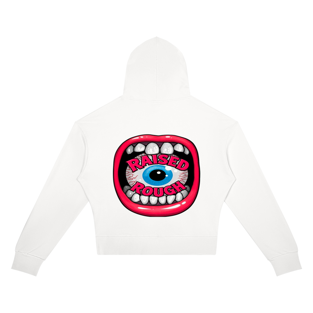 RAISED ROUGH Mouth full Women’s Crop Drop Shoulder Hoodie