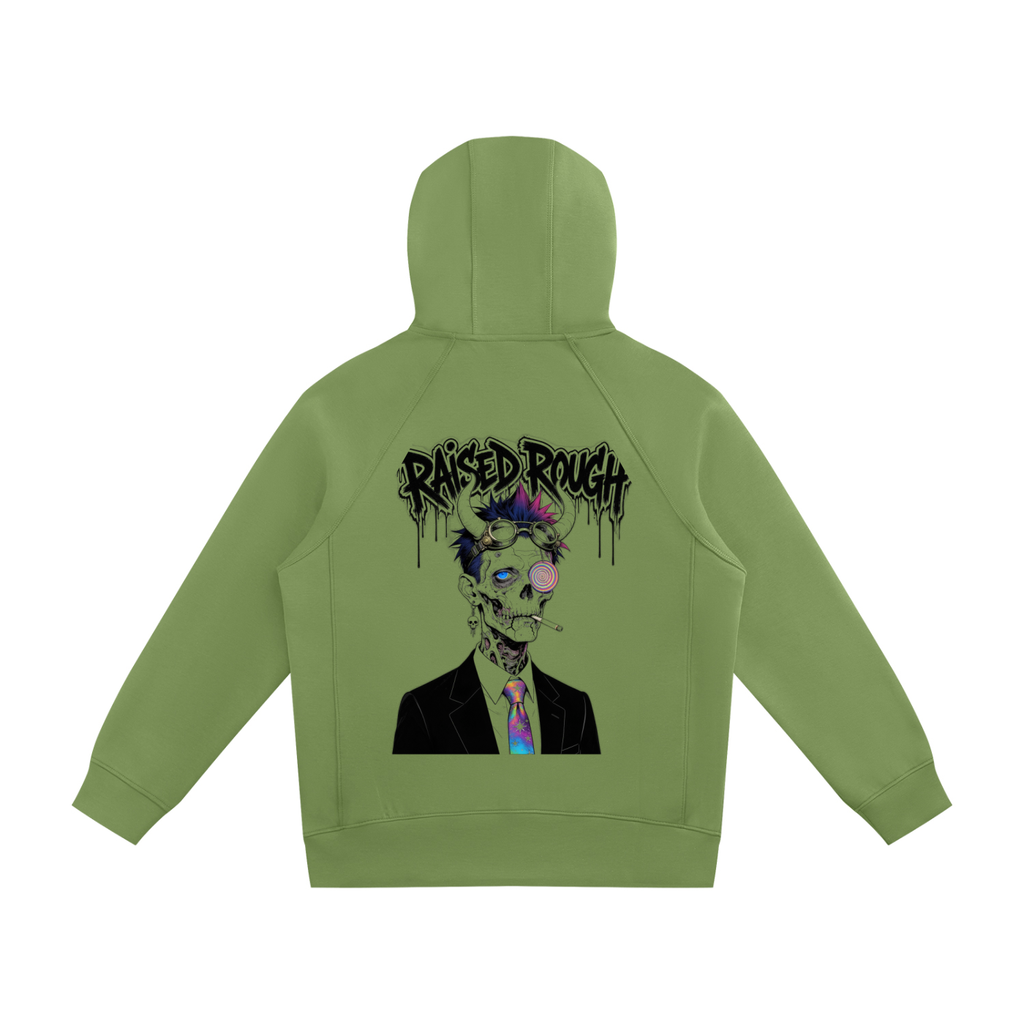 Raised Rough_punkrock_Unisex Raglan Full Zip Hoodie