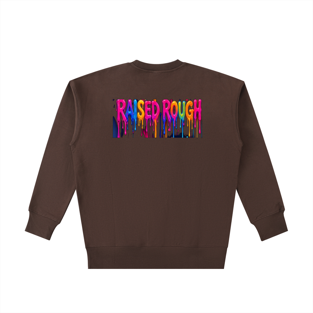RAISED ROUGH Psychedelic Drip Essential Heavyweight Cotton Sweatshirt