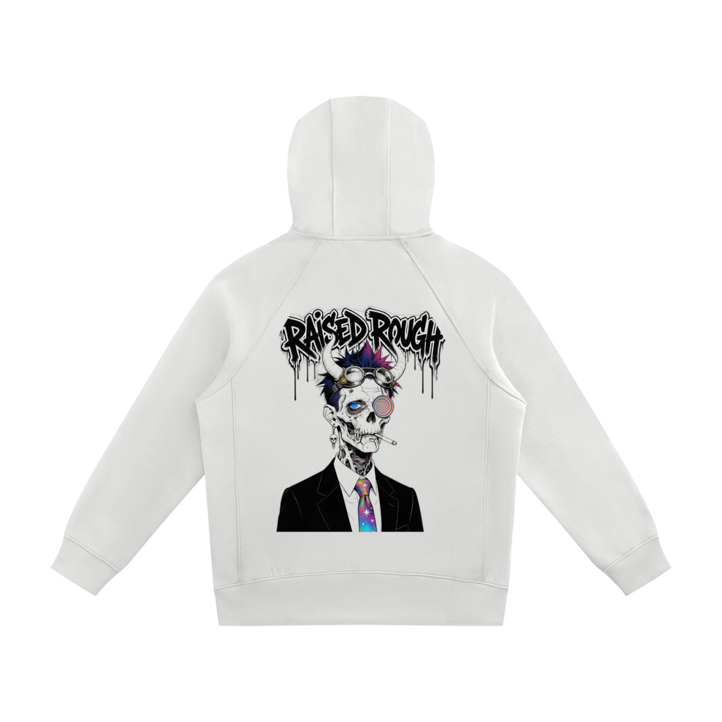Raised Rough_punkrock_Unisex Raglan Full Zip Hoodie