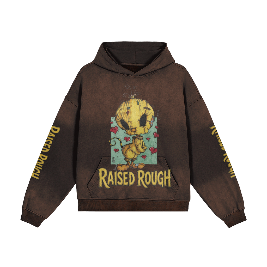RAISED ROUGH_SPEEDY BIRD_SUPER HEAVY WEIGHT_SUN WASHED_HOODIE